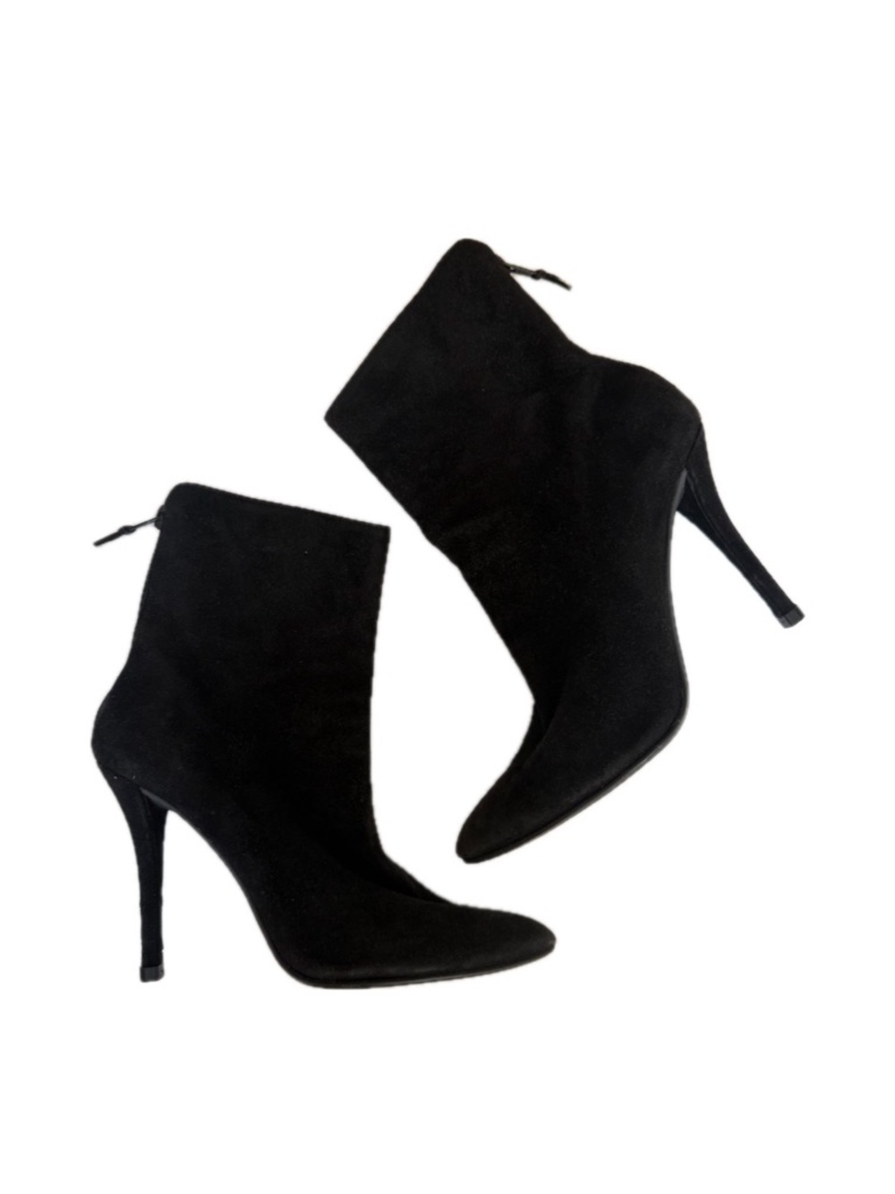 Stuart Weitzman Black Suede High-Heel Ankle Boots